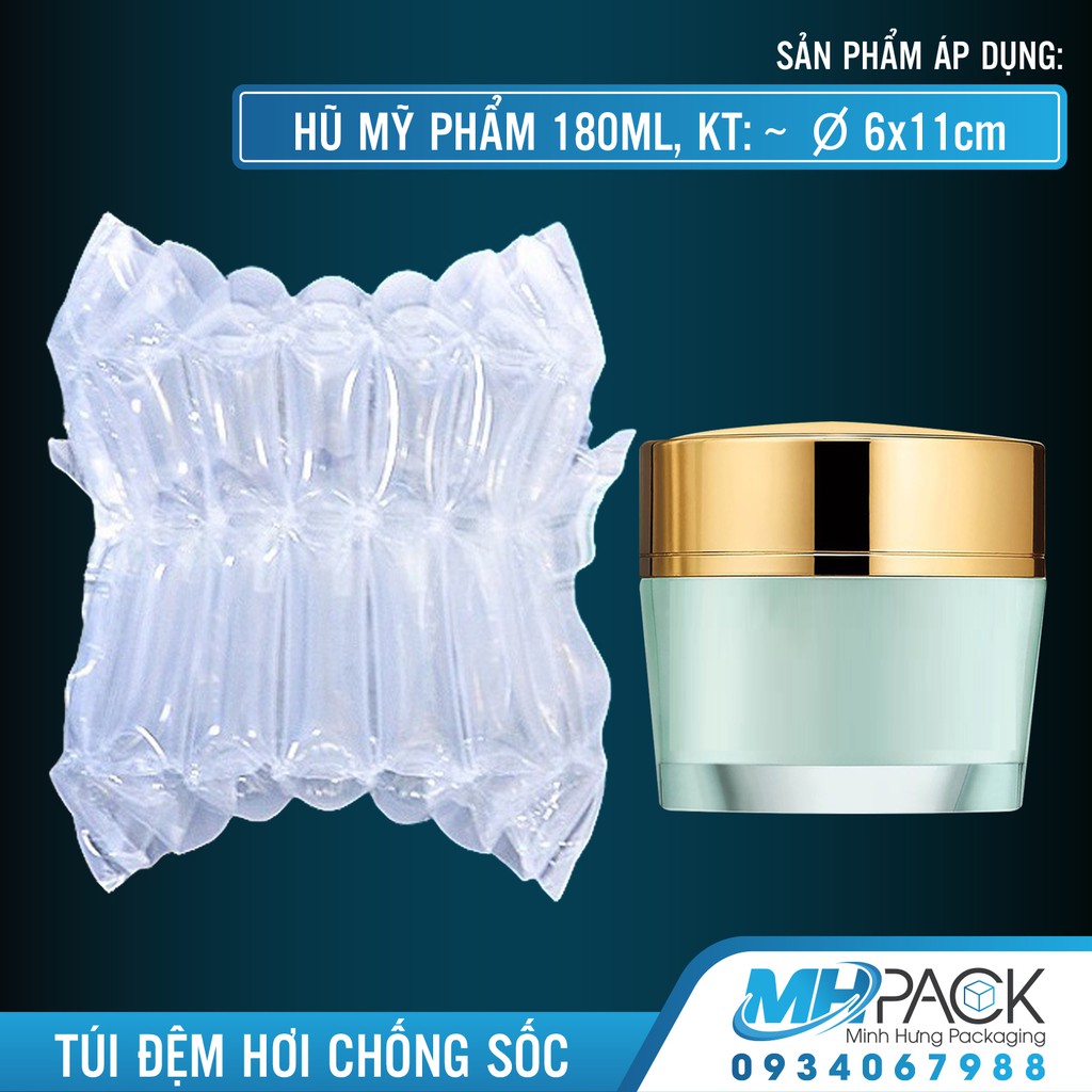 Đệm hơi túi đựng hũ 180ml Ø6x11cm bao đóng hàng sữa bột, mỹ phẩm, chai lọ thủy tinh, dầu nhớt chống sốc hiệu quả