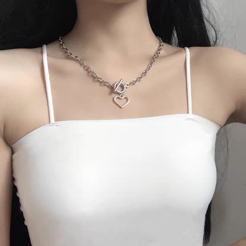 vòng cổ Dạng Xích Thiết Kế Đơn Giản Phong Cách Hiphop Hàn Quốc
