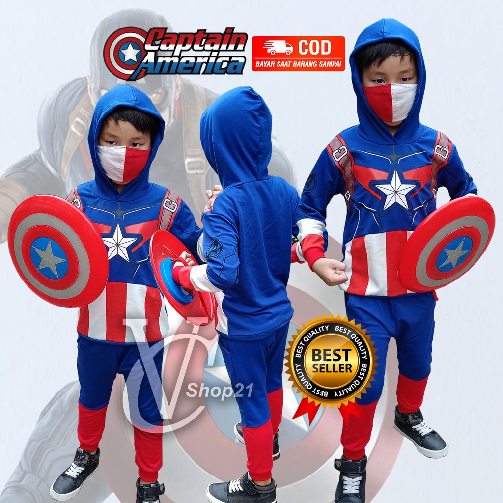 Áo Hoodie In Hình Captain America Thời Trang Cho Bé