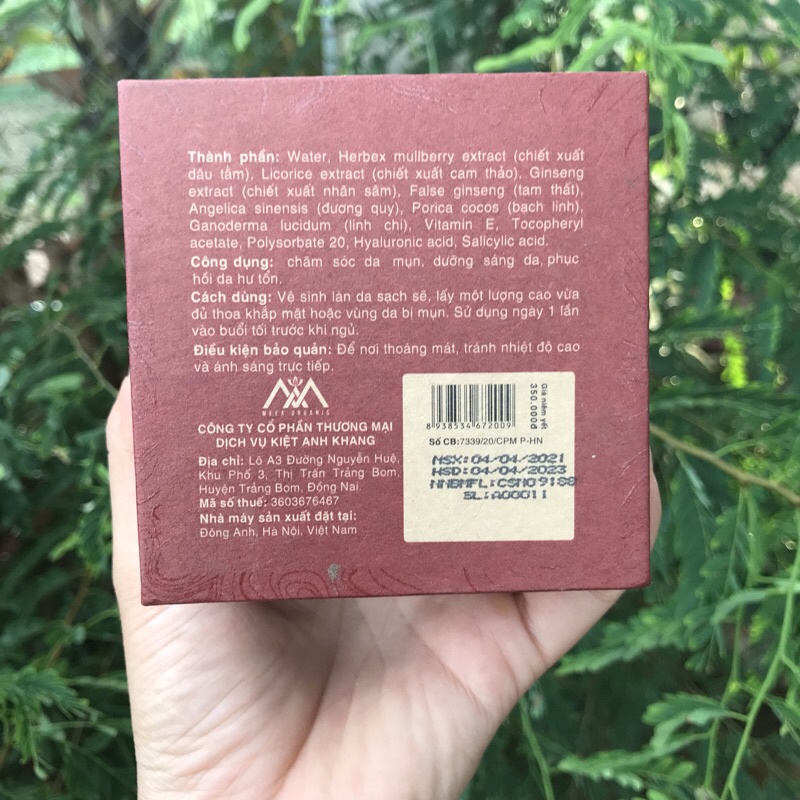 [CHÍNH HÃNG 100%] Cao mụn sâm đỏ MEEA ORGANIC full 15g