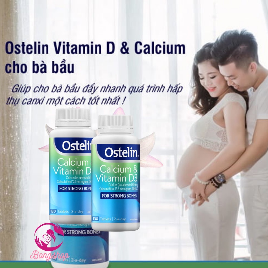 [Cam Kết Hàng Auth] Canxi bầu Ostelin Calcium &amp; Vitamin d3 bổ sung Canxi, D3 cho bà bầu, mẹ cho con bú