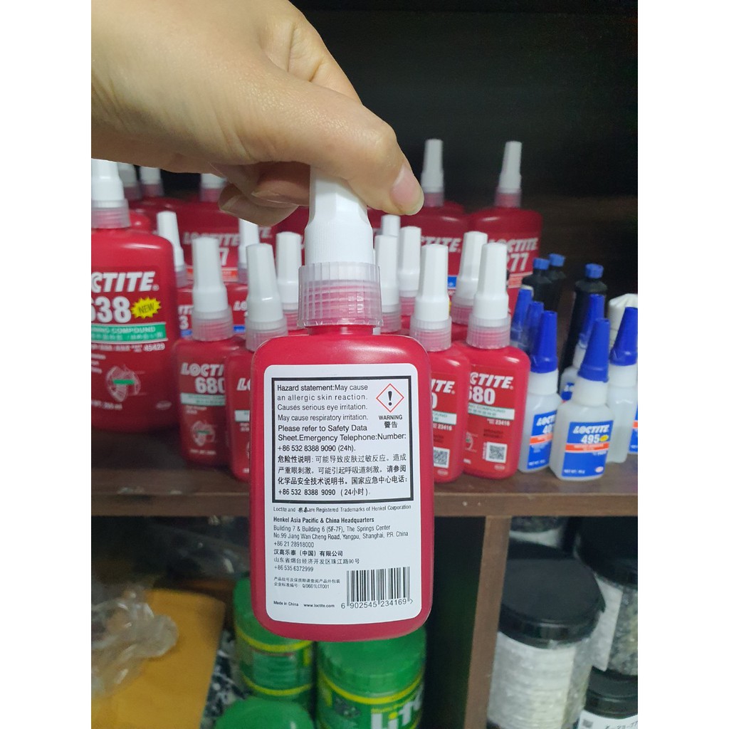 680 50ML KEO DÁN KHÓA REN BULONG LOCTITE  MEDIUM STRENGTH OIL TOLERANT THREADLOCKER