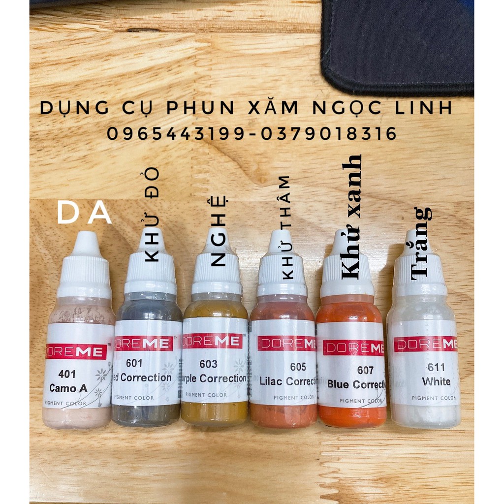 Mực chân mày, xử lý mày xanh, mày đỏ, môi thâm Doreme