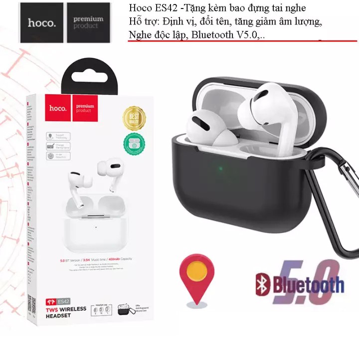 ⚡NowShip⚡ Tai nghe bluetooth Hoco ES42  EW04 ES39 EW02 ES48 phiên bản cao cấp hỗ trợ định vị đổi tên, tăng giảm âm lượng