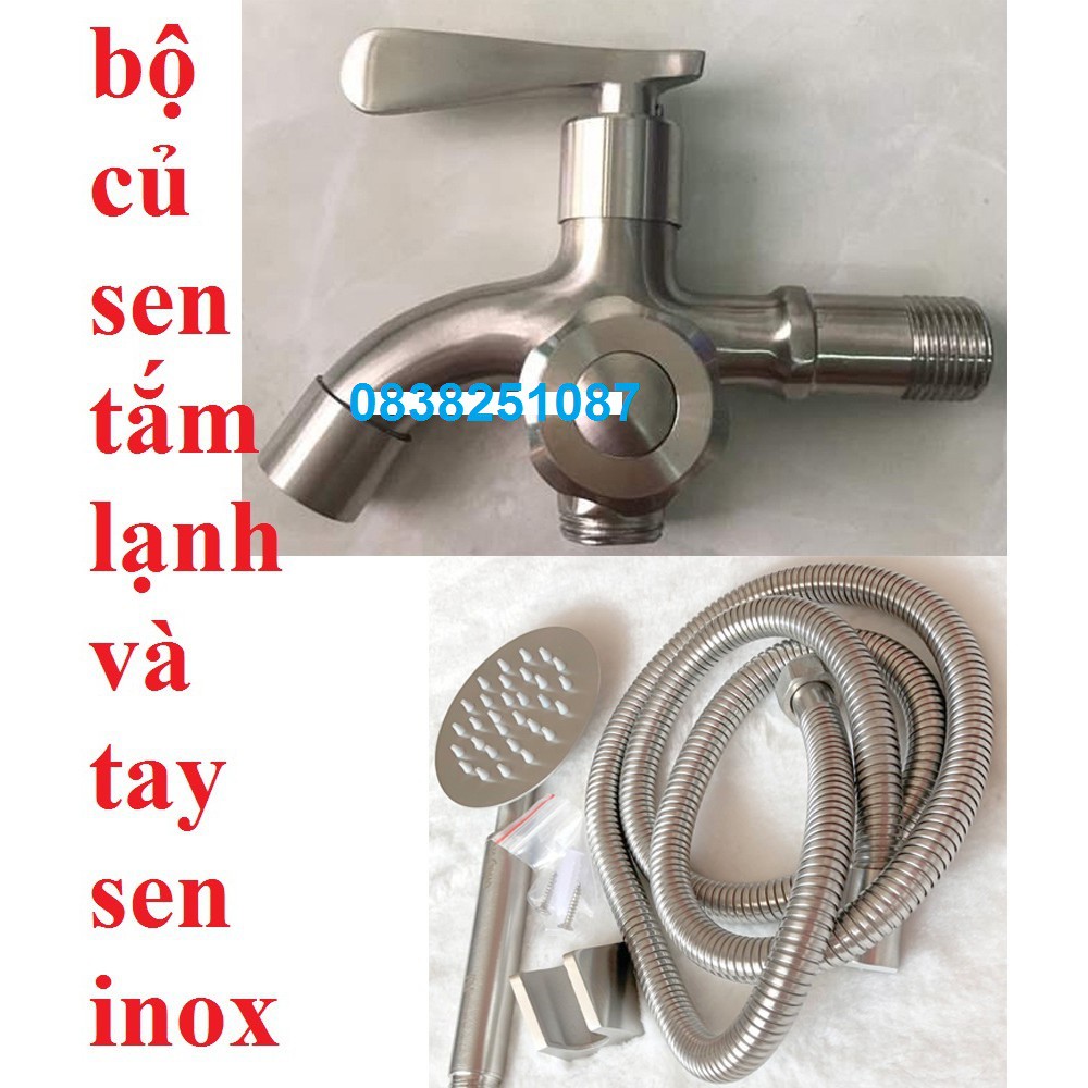 [TĂNG ÁP]Củ sen tắm Vòi Sen Tắm LẠNH INOX 304 THÂN ĐÚC NGUYÊN KHỐI