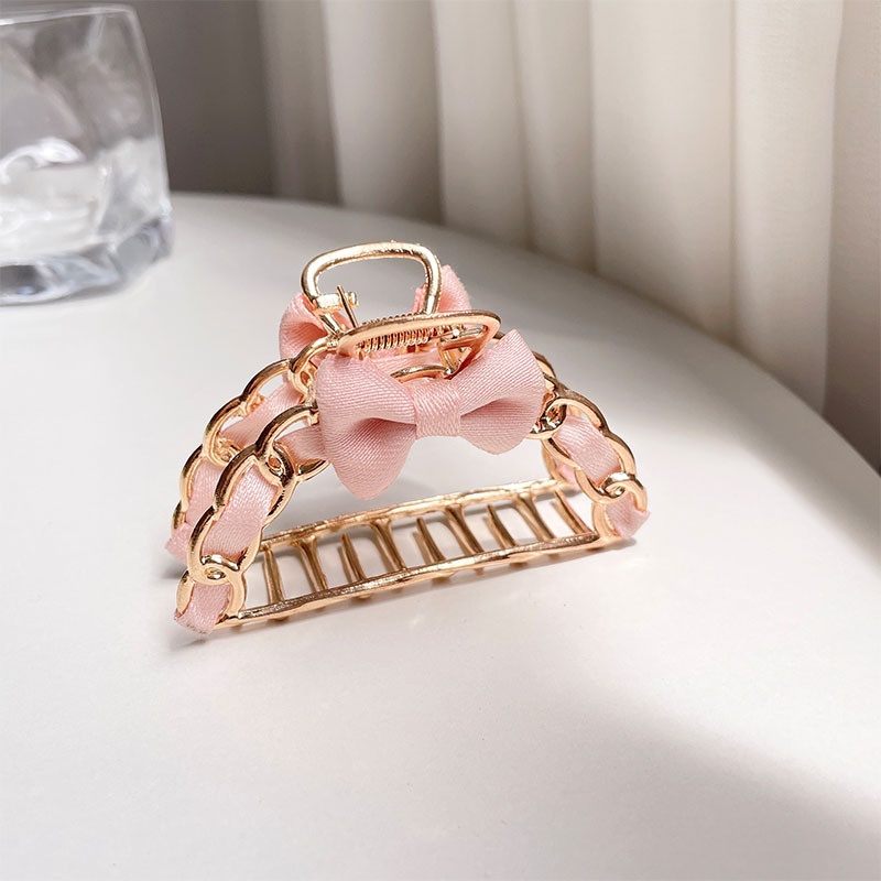 Kẹp Tóc Đính Nơ Sau Lưng Thanh Lịch Phong Cách Hàn Quốc