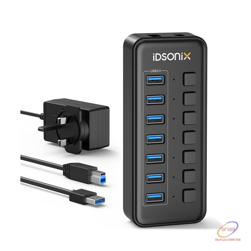 Bộ chia 7 cổng USB 3.0 iDsonix IBU3-7A-BK