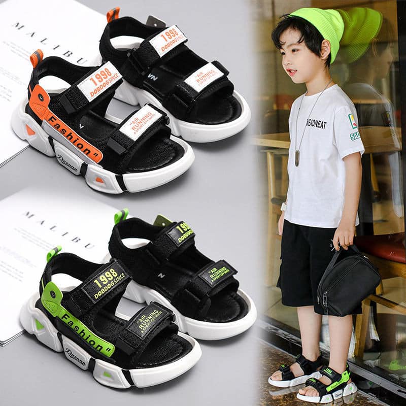 Dép quai hậu Sandal Bé Trai Từ 2-13 Tuổi Siêu Nhẹ Đế Êm Chống Trơn Trượt Dáng Thể Thao Quai Dán Tiện Lợi Phong Cách