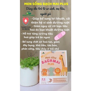 Men sống bạch mai plus - Men sống bạch mai mẫu mới - Bổ sung chất xơ, 4 tỷ lợi khuẩn bé hết táo bón