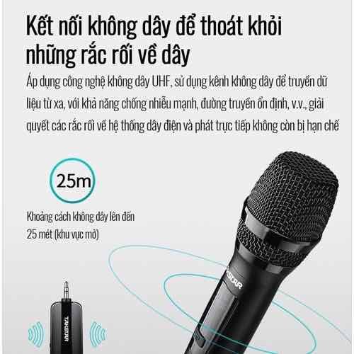 Micro Hát Karaoke Takstar TS-K201 Không Dây Độ Nhạy Cao, Chống Nhiễu, Khoảng Cách Xa, Chính Hãng Cao Cấp Bảo Hành 1 Năm