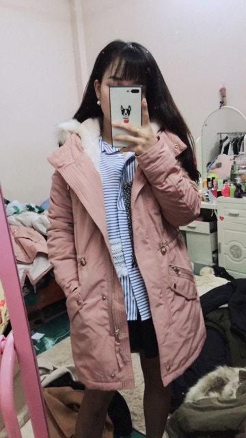 Parka xuất màu hổng