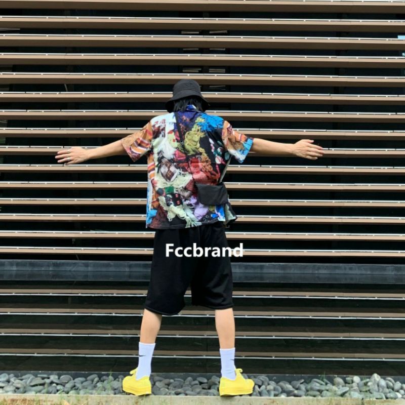 Áo Sơ Mi Tay Ngắn Unisex Cổ Bẻ Phông Cách Hàn Quốc Freesize