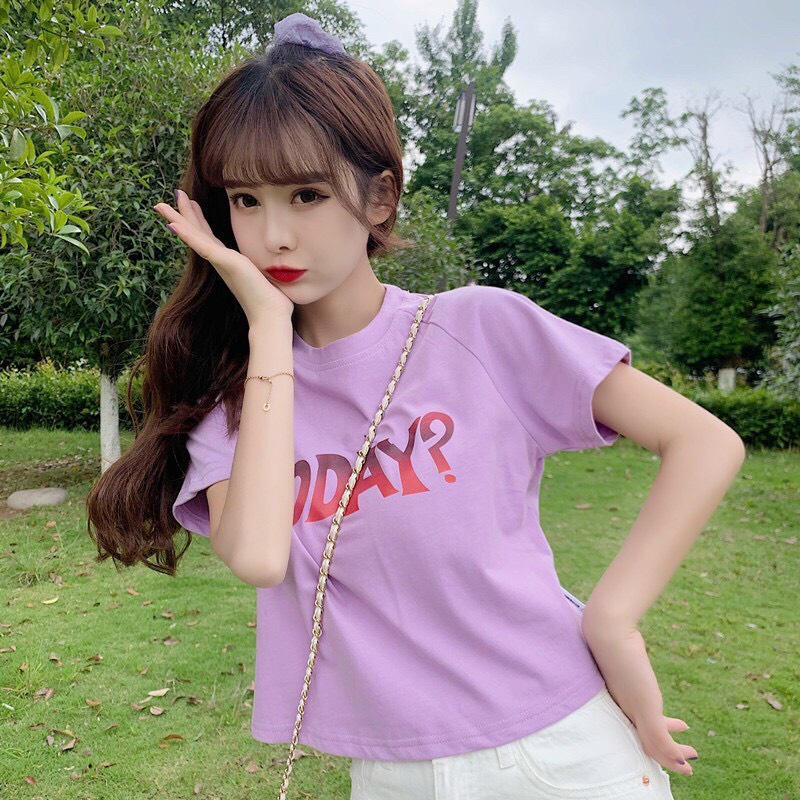 Áo Croptop nữ form rộng kiểu Hàn Quốc TODAY Freesize dưới 55kg Molly Fashion