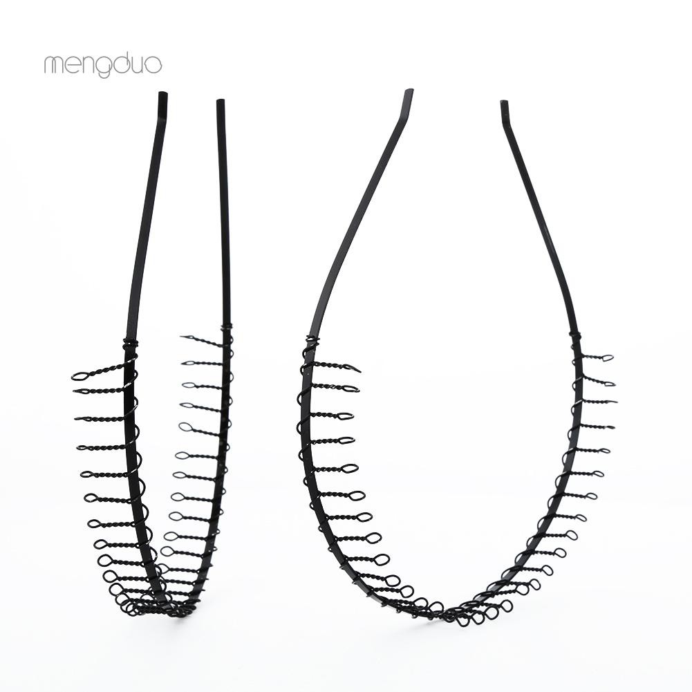 Set 2 Băng Đô Cài Tóc 83 Răng Kim Loại Có Răng Cưa Unisex