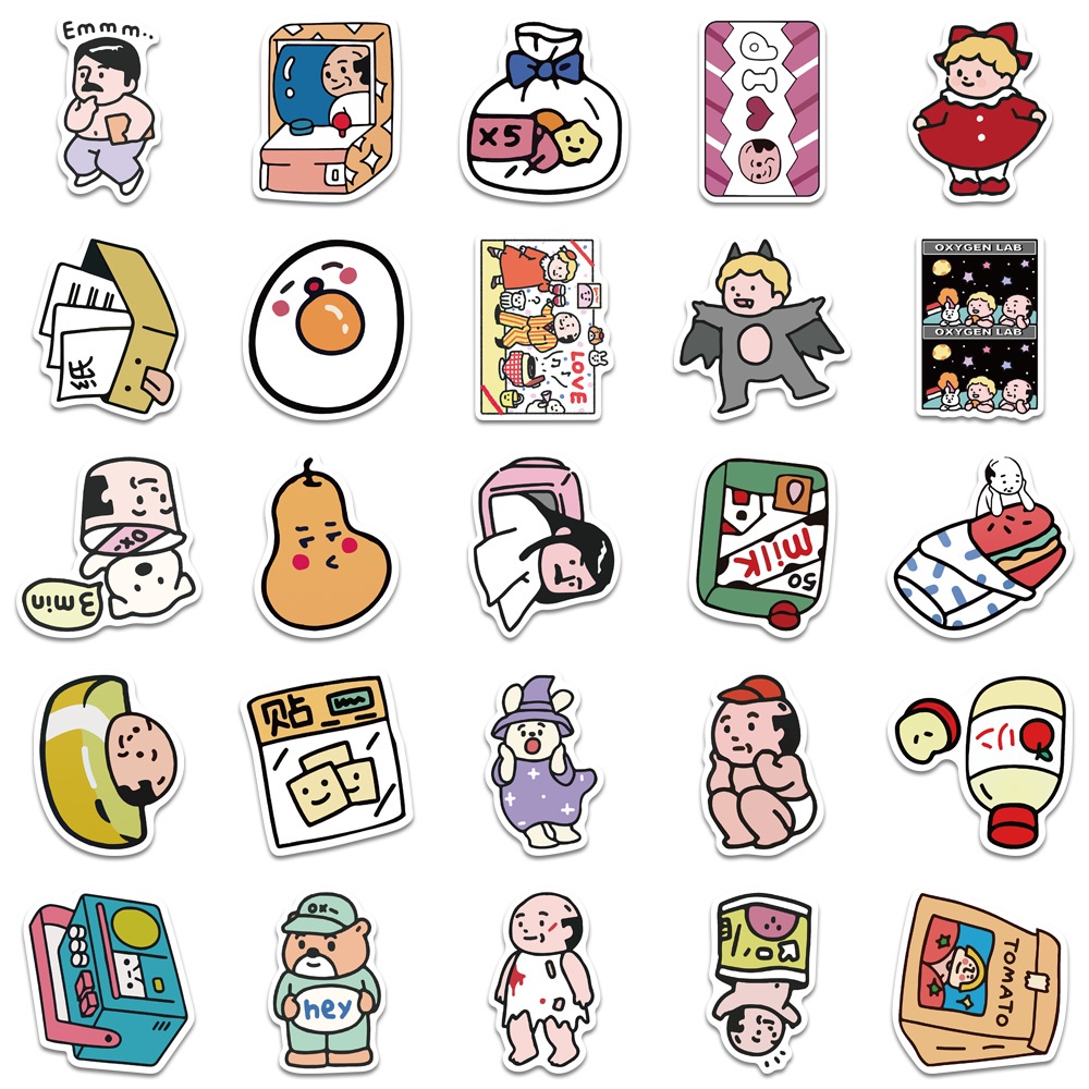 Miếng Dán Trang Trí Vali / Ván Trượt / Điện Thoại / Phòng Thí Nghiệm Oxy Dễ Thương DIY