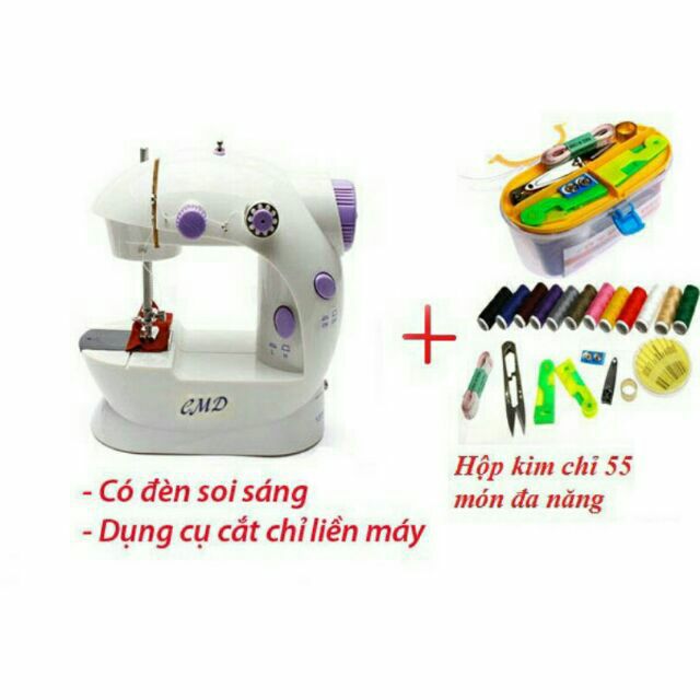COMBO MÁY MAY MINI VÀ HỘP KIM CHỈ ĐA NĂNG