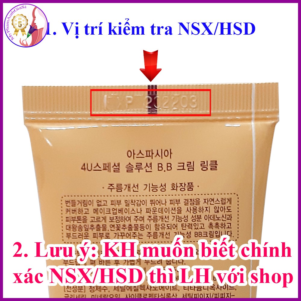 Kem nền chống nhăn da aspasia bb cream 4u chống nắng SPF 50+ 50ml korea