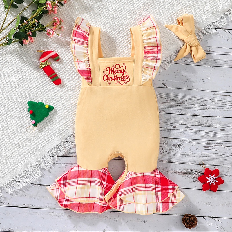 Body bé gái bộ đồ sơ sinh từ 3 đến 36 tháng bodysuit liền thân mùa hè Sát Nách In Họa Tiết Giáng Sinh Dễ Thương quần áo cho bé trẻ em
