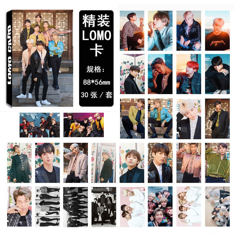 Lomo bts lomo loveyourself bộ ảnh hộp 30 ảnh thẻ hình nhóm nhạc idol Hàn quốc