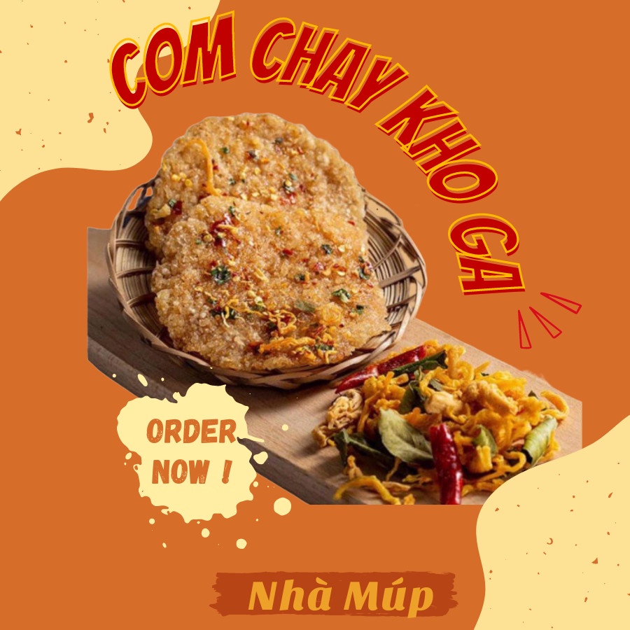 Cơm Cháy Lắc Khô Gà Hũ 300gr - Đồ ăn vặt Nhà Múp