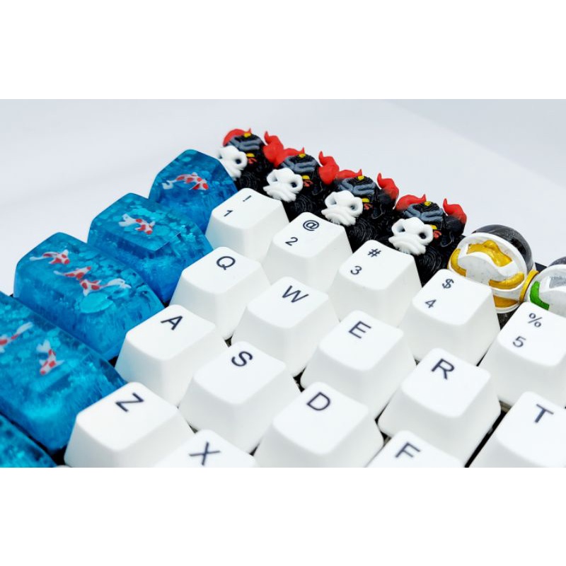 Keycap bull clone màu trắng đỏ đen trang trí bàn phím cơ