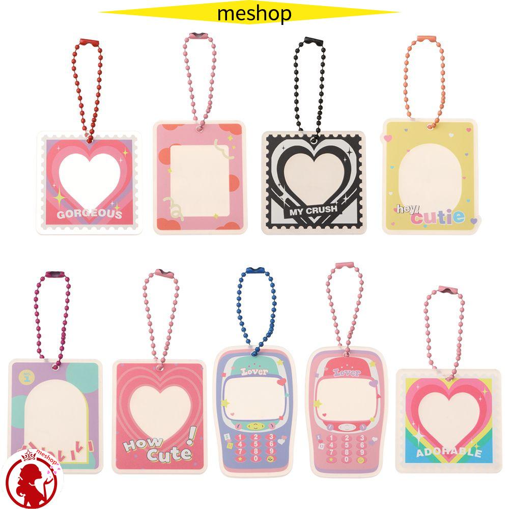 ME 1 inch Photocard Holder Acrylic Photo Frame Key Chain School Stationery Transparent DIY Star Chasing Pendant Idol Photo Sleeves