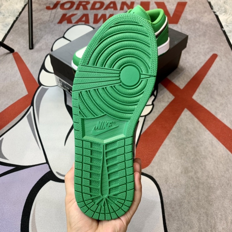 Giày thể thao cổ thấp sneaker jordan 1 low pine green hàng SC da bóng