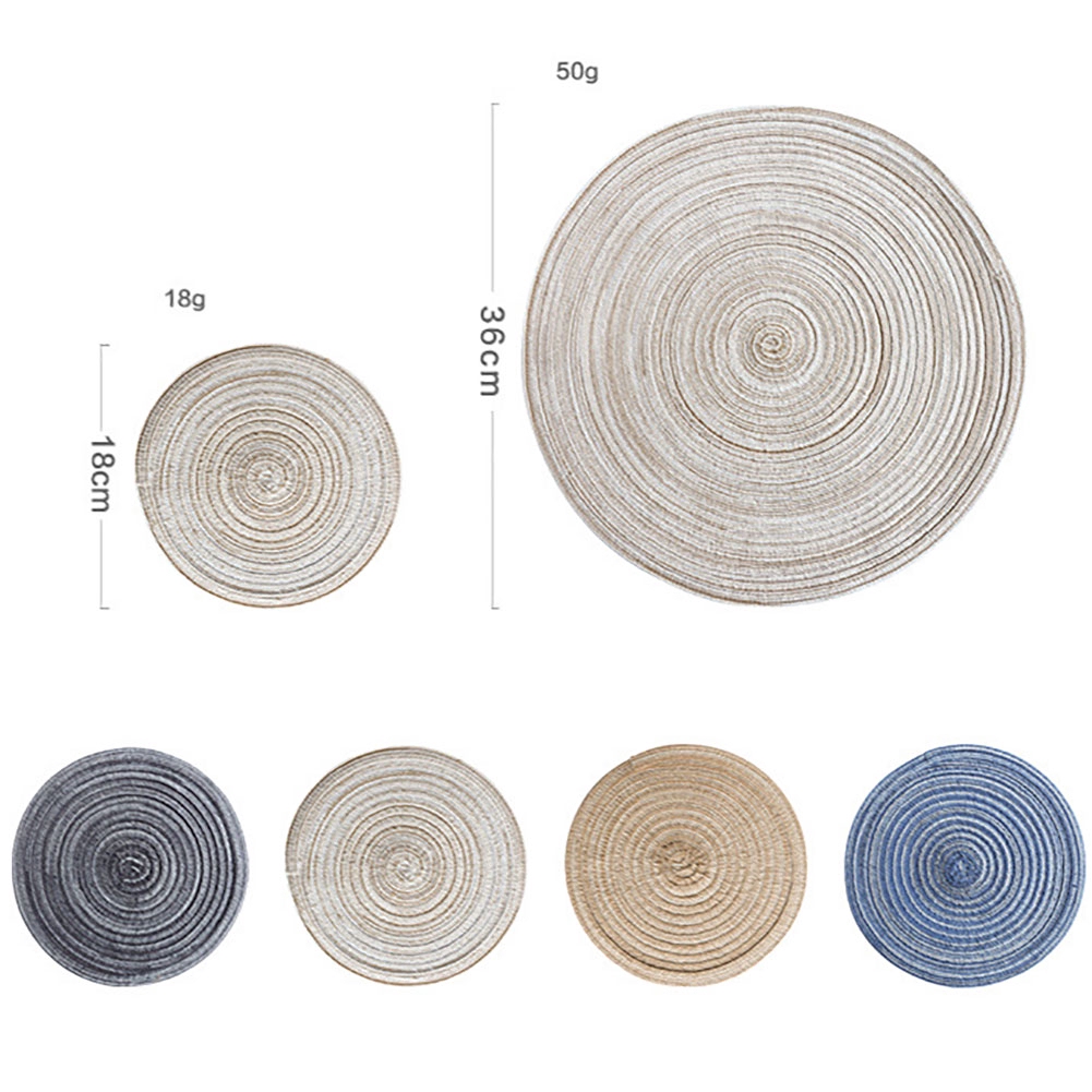 Tấm lót trải bàn bằng sợi gai hình tròn xinh xắn