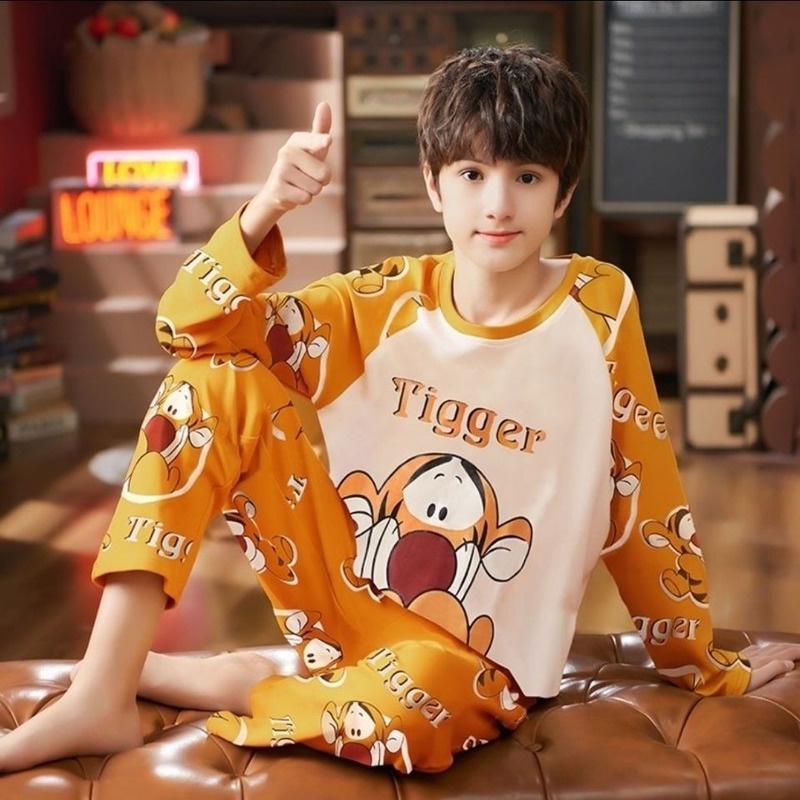 Bộ Đồ Ngủ Dài Tay Thời Trang Xuân Thu Dành Cho Bé Trai