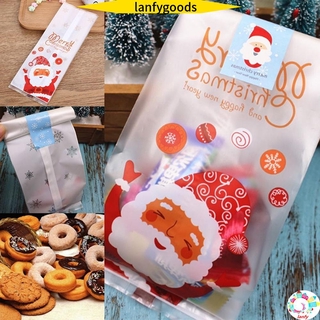 Set 50 Túi Đựng Bánh Quy / Snack Hình Ông Già Noel Hoạt Hình Cho Gia Đình