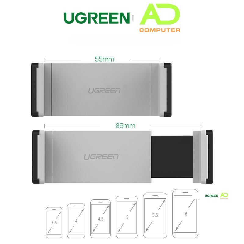 �Kẹp điện thoại trên ô tô UGREEN 30283 Kẹp khe gió điều hòa, Xoay góc 360 độ, chống rung lắc, trầy xước