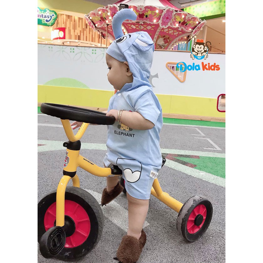 Quần áo trẻ em, trẻ sơ sinh hình thú Voi Xanh vải cotton ngắn tay cho bé 4 - 15 kg