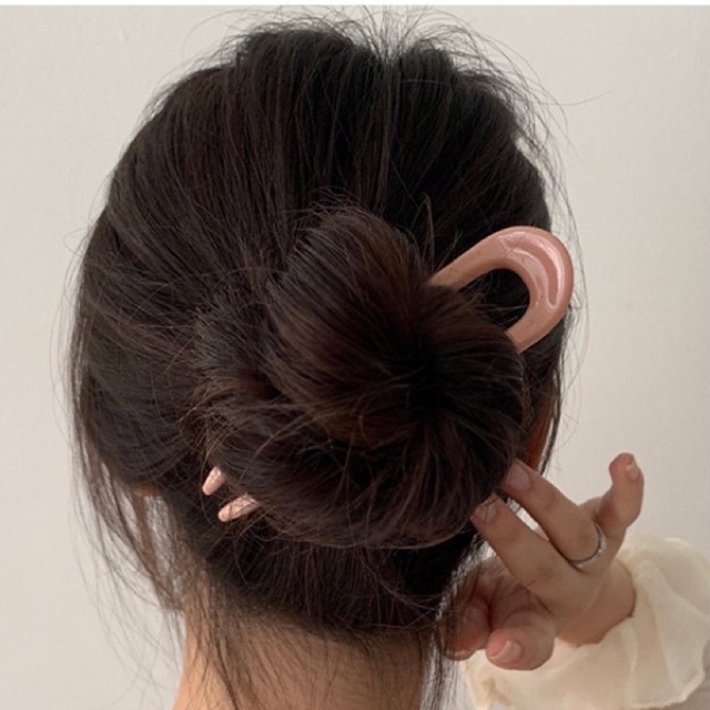 Trâm Cài Tóc Bagssories Trâm Cổ Trang Chữ U Nhựa Acrylic Đơn GIản Thanh Lịch