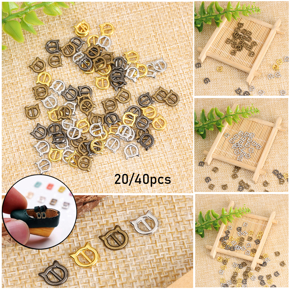 Set 20/40 Nút Thắt Lưng 4 Màu Sắc Hình Mèo Cho Thú Nhồi Bông