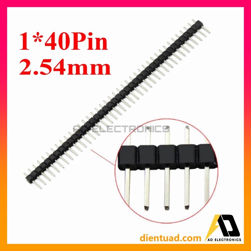 Hàng Rào Đực, Đơn, Chân Thẳng, 40 Pin 2.54 mm - Jump chân cắm Header XH2.54mm from dientuad