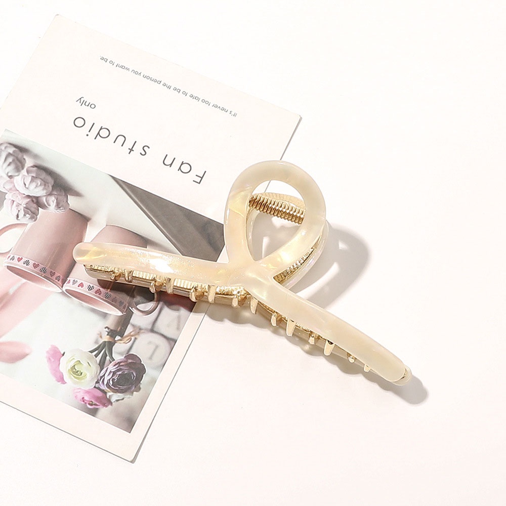 Kẹp tóc kiểu chữ thập bằng nhựa resin cỡ lớn cổ điển thời trang cho nữ