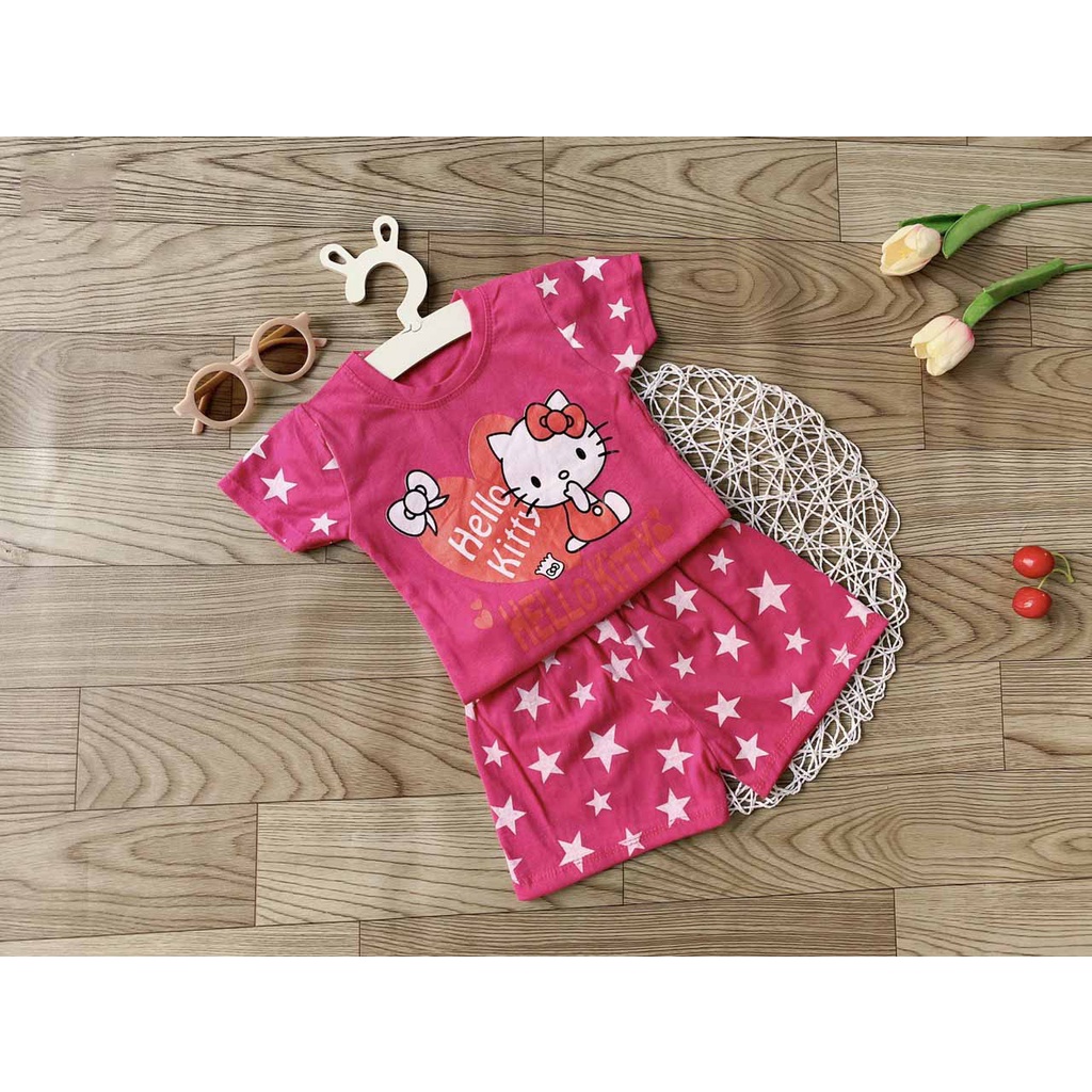 [MẪU TẾT] BỘ CỘC TAY HELLO KITTY NGÔI SAO MAY MẮN SIÊU DỄ THƯƠNG CHẤT COTTON CHO BÉ YÊU 7-17KG. VIDEO THẬT