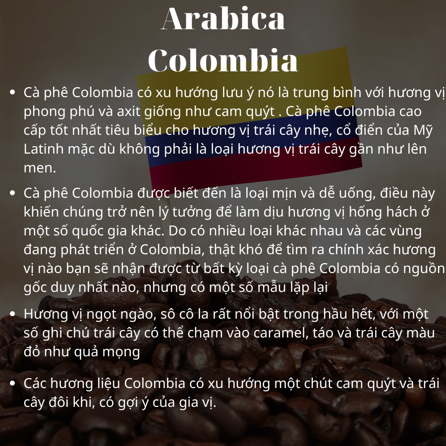 Cà Phê Hạt Colombia Caldas Cafe Arabica Nhập Khẩu Basic Coffee Gói 200gr