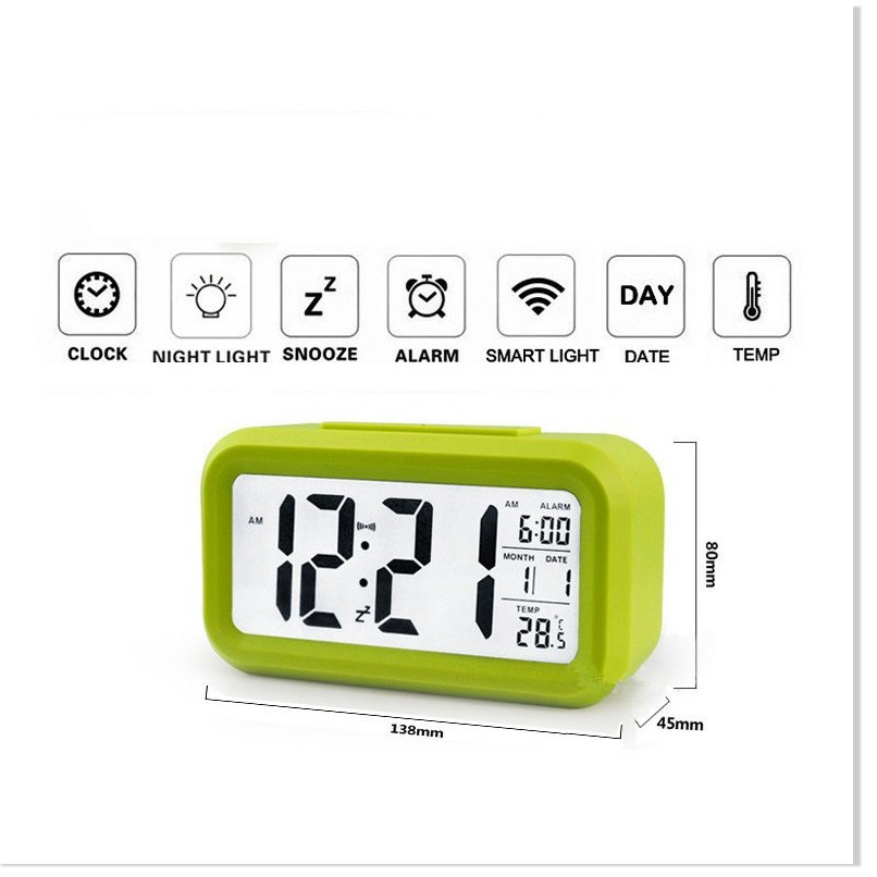 Đồng hồ Alarm  BH 1 THÁNG   Đồng hồ báo thức hình Led, hiện thị cả nhiệt độ phòng, ngày tháng 4255