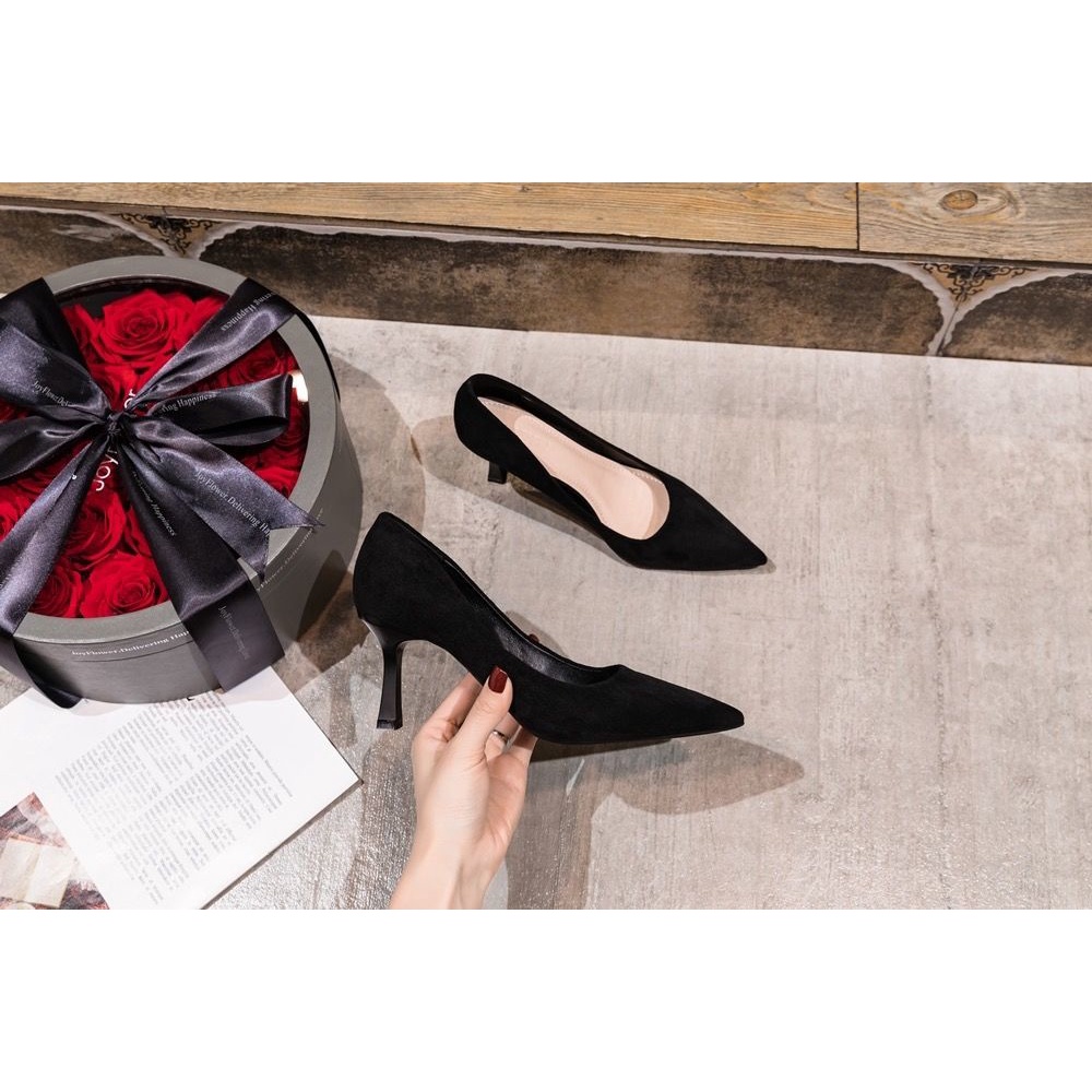 Giày Cao Gót Mũi Nhọn Phong Cách Pháp Cho Nữ