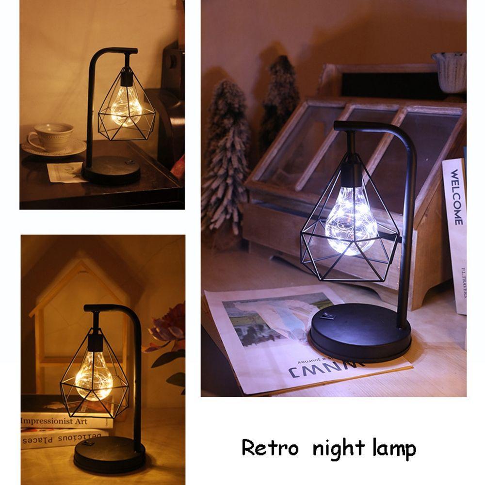 Đèn Ngủ Để Bàn Bằng Kim Loại Phong Cách Retro Nghệ Thuật