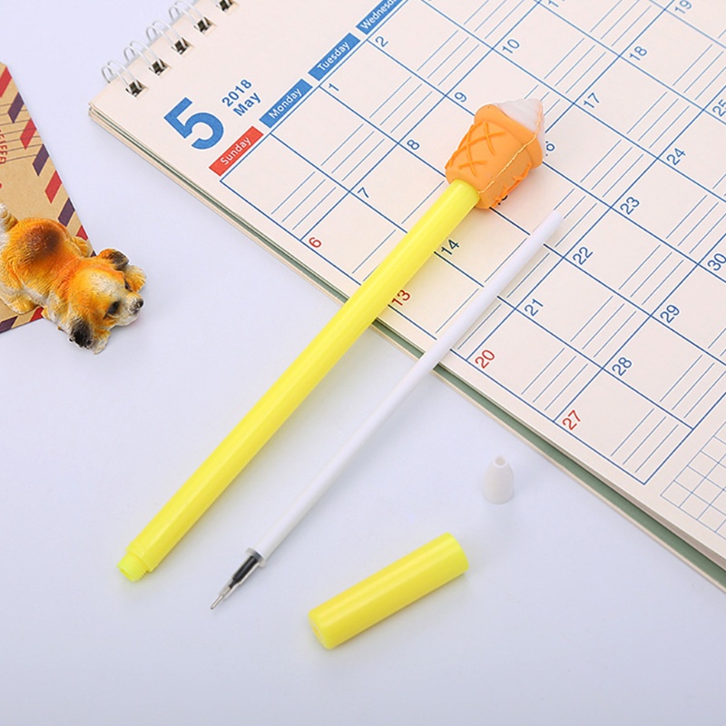 Set 4 Bút Mực Gel Màu Đen Có Thể Bơm Mực Được Phong Cách Hoạt Hình Xinh Xắn