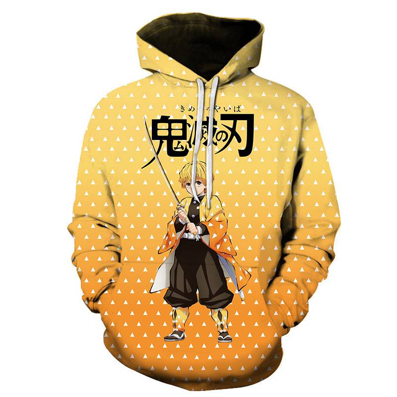 Áo Hoodie Dáng Rộng Tay Dài In Hình Anime Demon Slayer Kimetsu no Yaiba
