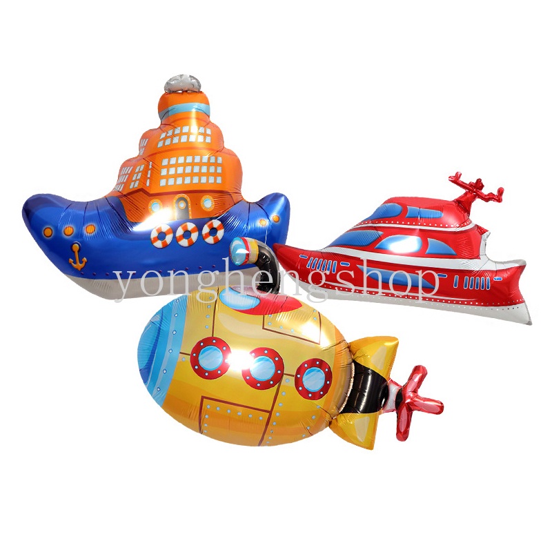 Bong Bóng Hình Xe Buýt/Xe Buýt/Tàu Ngầm/Xe Buýt Hoạt Hình Mini Trang Trí Tiệc Sinh Nhật Cho Bé