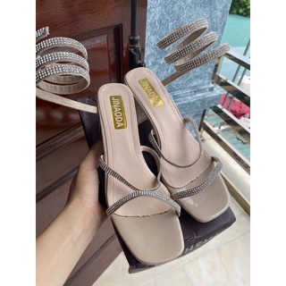 [sẵn be 39] sandal đính đá quai xoắn