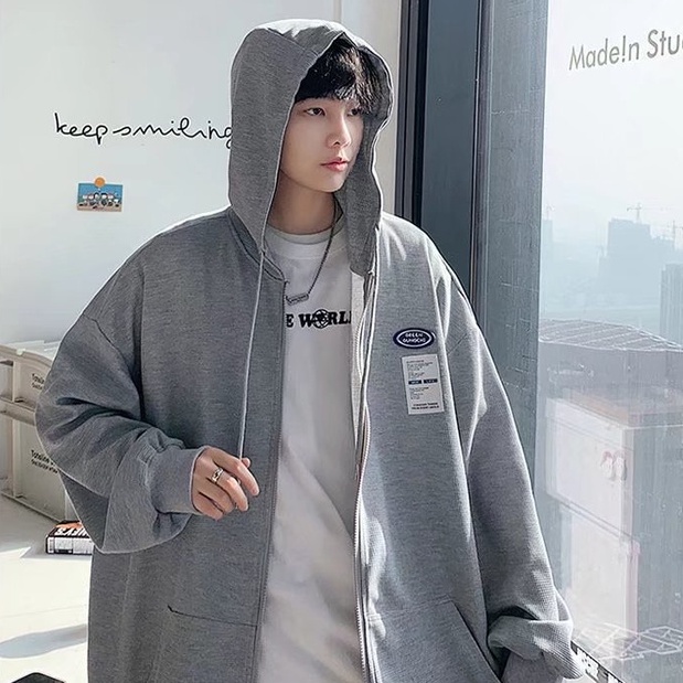 Áo Hoodie Dáng Rộng Thiết Kế Đơn Giản Thời Simple Trang Hàn Quốc Cho Nam Áo KhoáC Unisex Áo Hoodie MỏNg áo khoác hoodie nữ form rộng áo hoodie trắng
