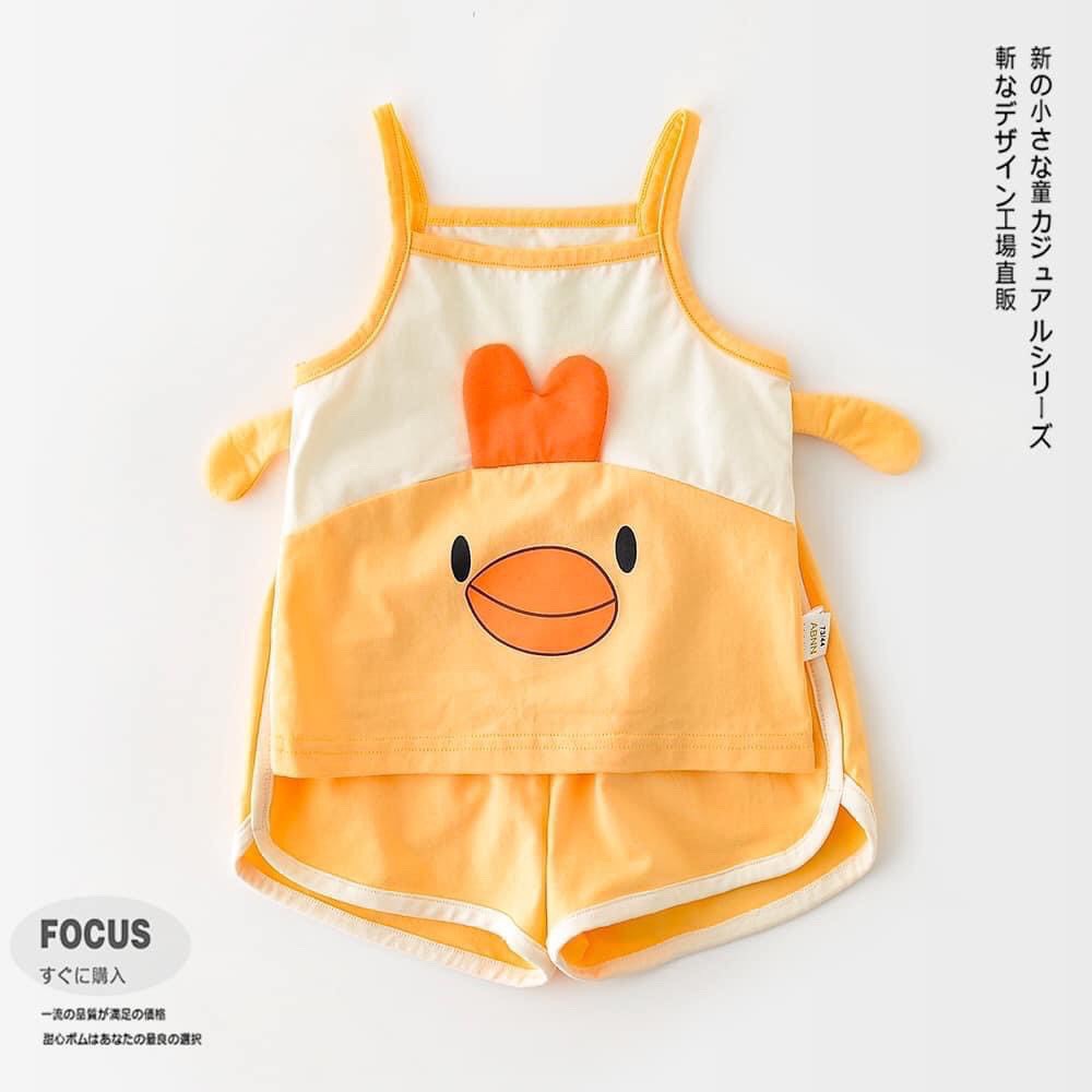Bộ Hai Dây Cotton Vịt Ngộ Nghĩnh Cho Bé Gái
