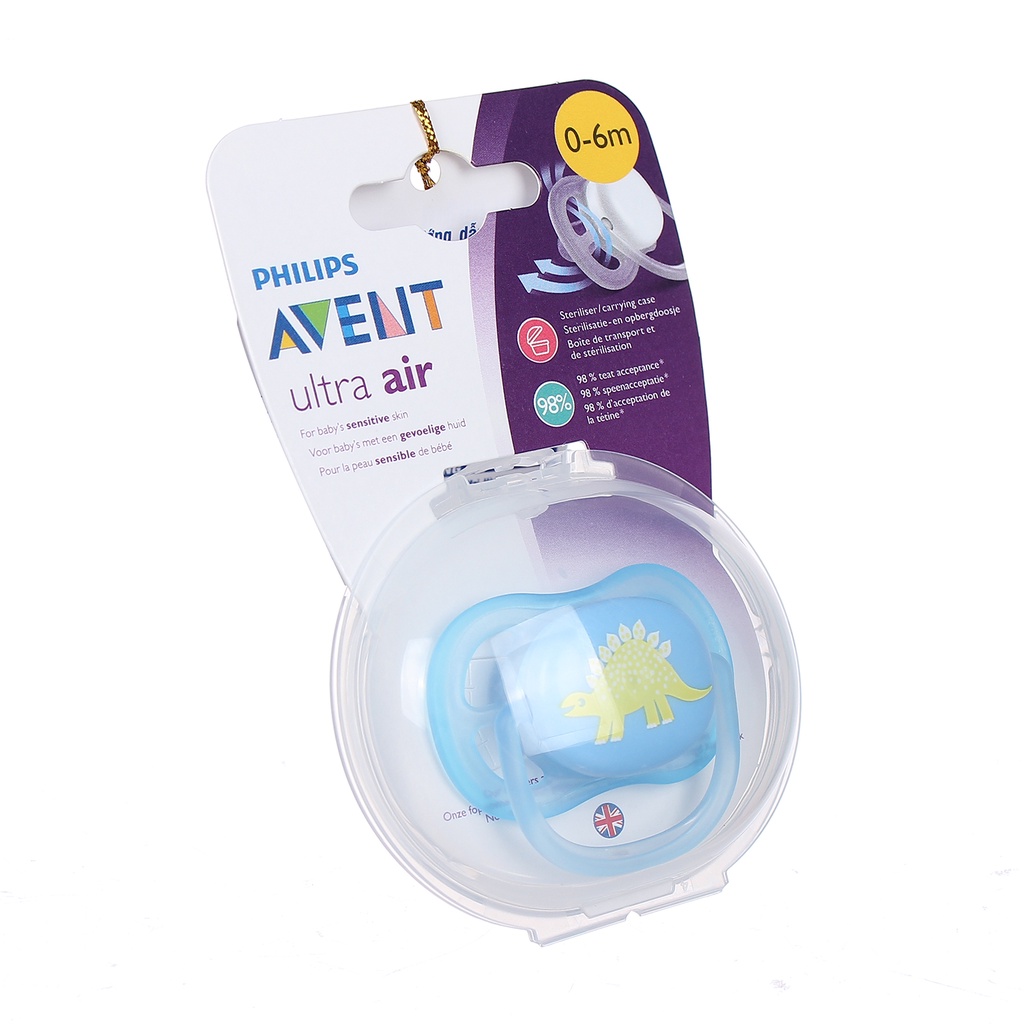 Ty ngậm cho bé Philips Avent màu xanh cho bé 0-6M