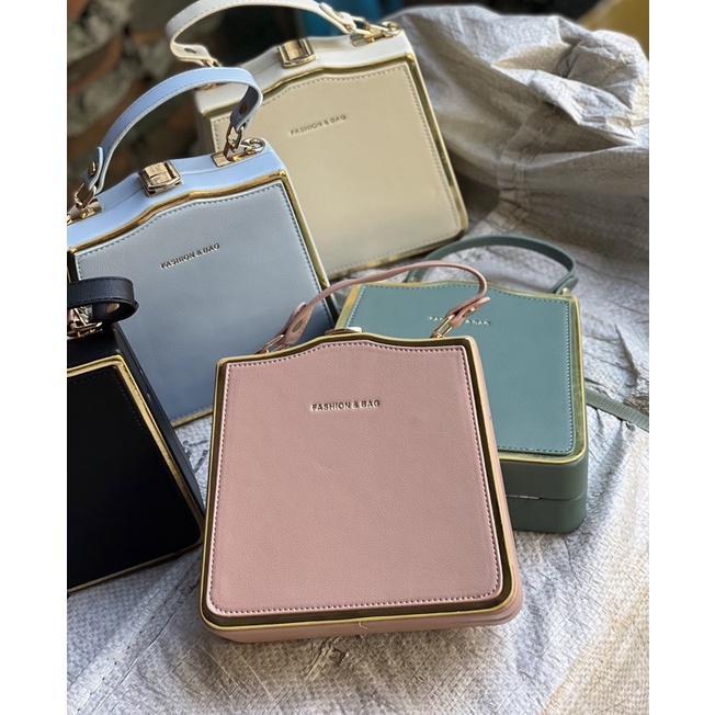 Túi đeo chéo phong cách petro dáng vuông kèm khăn 1118