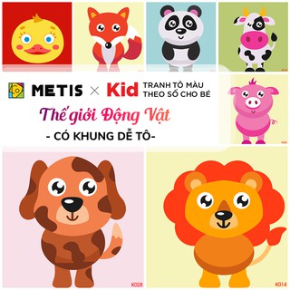 Tranh Tô Màu Theo Số Cho Trẻ Em Cho Bé Tranh sơn dầu tự tô màu số hoá nhiều mẫu siêu đáng yêu Dễ Tô METIS - Có Khung